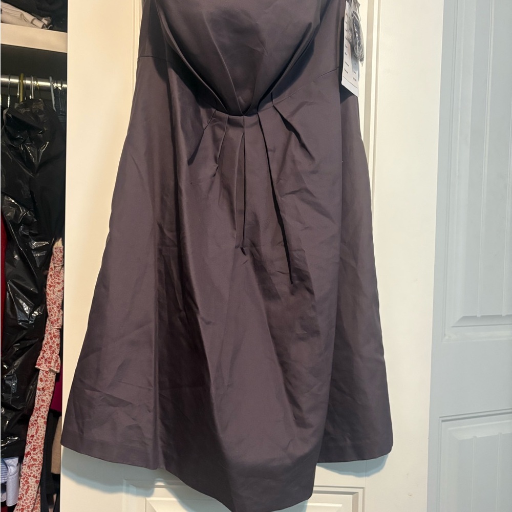 Elegant Strapless Dress in purple grey color